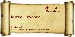 Kurta Levente névjegykártya